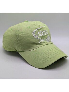 Bud Light Lime Strap Back Baseball Cap Green Adjustable Beach Bar Beer Budweiser